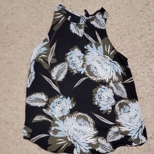 Who What Wear Silver Floral Blouse